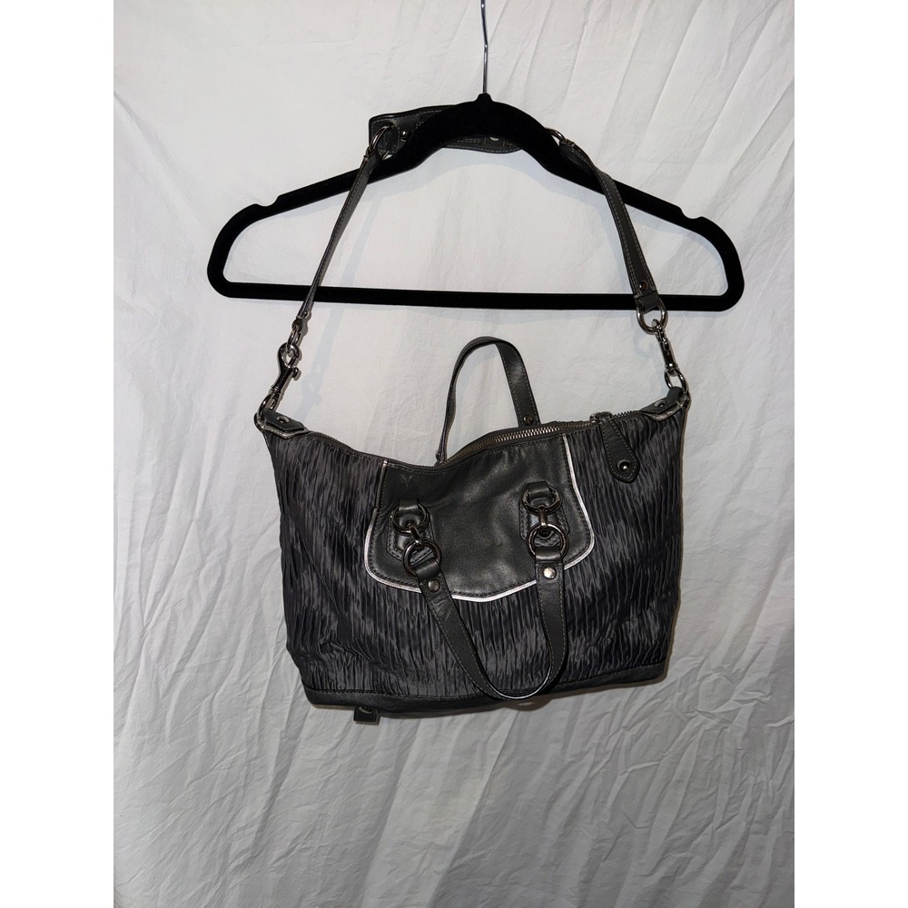 Coach Madison Gathered Sophia Satchel Grey Metallic Leather Handbag